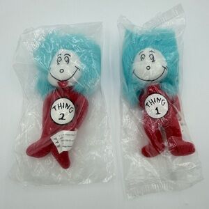 Dr. Seuss Thing 1 & 2 Plush Dolls Cat in the Hat Collectibles Kellogg’s Set NIP!